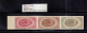 9870737 New Caledonia NH   IMPERF Strip of 3  Sc C74 RR HiCV