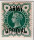  QV  1/2d Green Over Print I R Official Mint