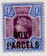 QV  9d Mint Over Print Government Parcel's high value $580