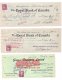 CANADA VERY OLD  CHEQUES with stamps